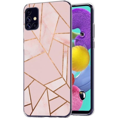 iMoshion Design voor de Samsung Galaxy A51 hoesje - Grafisch Koper - Roze / Goud