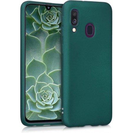 silicone case Samsung Galaxy A40 - donkergroen