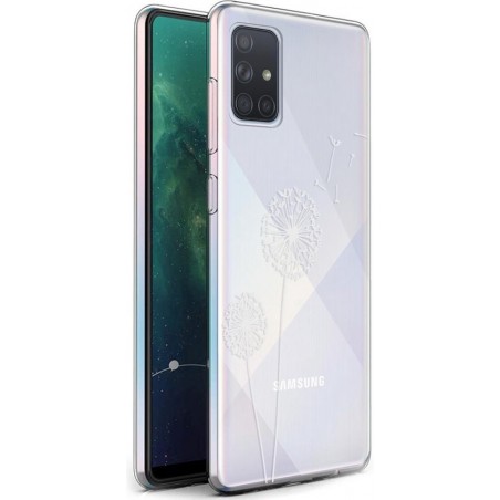 iMoshion Design voor de Samsung Galaxy A71 hoesje - Paardenbloem - Wit