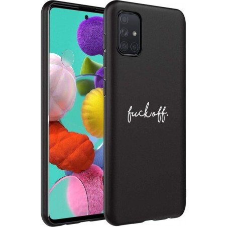 iMoshion Design voor de Samsung Galaxy A71 hoesje - Fuck Off - Zwart