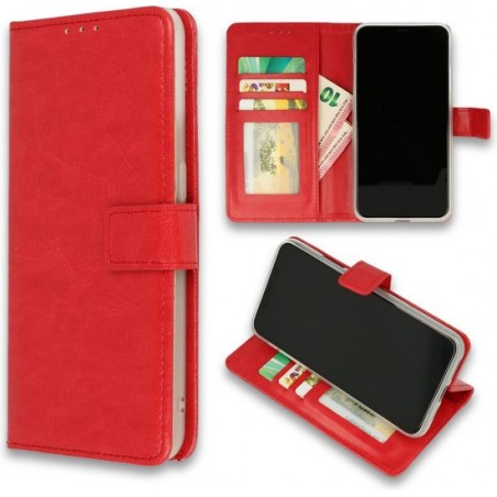 Nokia 2.4 Hoesje Rood - Portemonnee Book Case - Kaarthouder & Magneetlipje