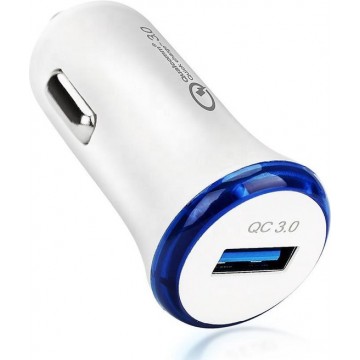 4SAFE Universele USB autolader - Qualcomm 3.0 Quick Charge - 1 poorts - Smartphones en tablets - WIT