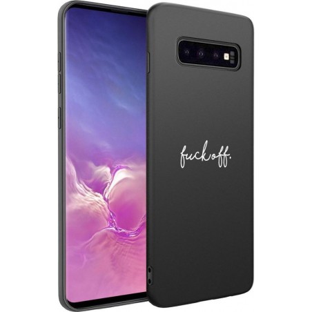 iMoshion Design voor de Samsung Galaxy S10 hoesje - Fuck Off - Zwart