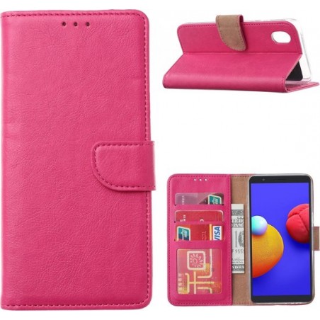 Samsung Galaxy  A01 Core  Hoesje - Galaxy A01 Core book case met Pasjeshouder - Pink