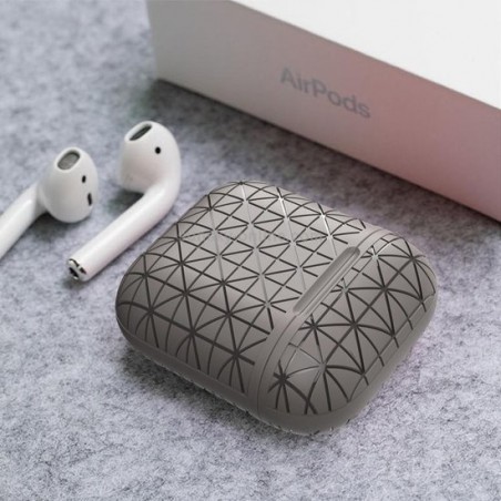 AirPods hoesje van By Qubix - AirPods 1/2 hoesje triangle series - soft case - grijs