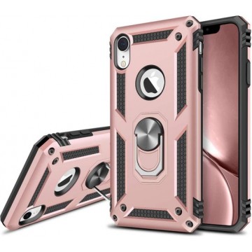 iPhone XR Anti-shock Hoesje - Military Grade Armor - Ring Kickstand - Rose goud - Epicmobile