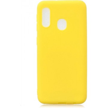 Mobigear Solid Color Matte TPU Case Geel Samsung Galaxy A20e