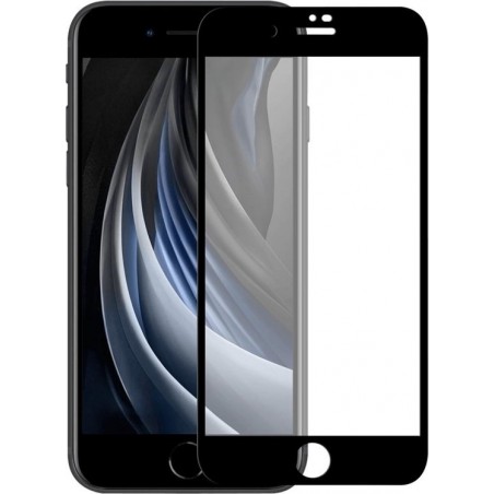 Apple iPhone SE (2020) / iPhone 7 / iPhone 8 screenprotector, MobyDefend gehard glas screensaver, Zwarte randen