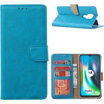 Bookcase Motorola G9 Play Turquoise met Standaard
