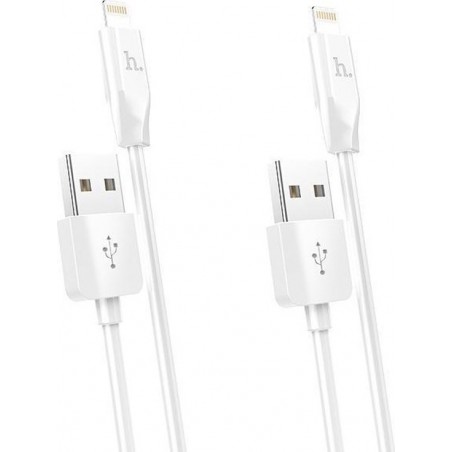 HOCO X1 Rapid Duo-Pack USB naar Lightning Kabel - 2 Stuks - Oplaadkabel - 1 meter - Wit