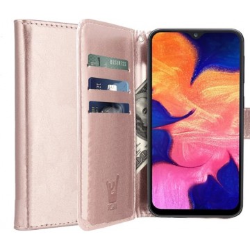 Samsung A10 Hoesje - Samsung Galaxy A10 Hoesje Book Case Leer Wallet Roségoud - Hoesje Samsung A10