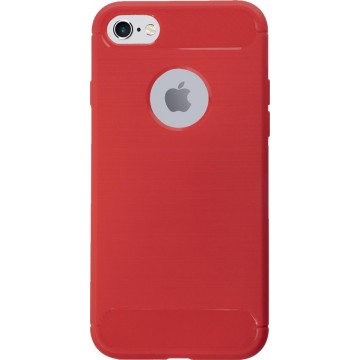 BMAX Carbon soft case hoesje voor Apple iPhone 7/8 / Soft cover / Telefoonhoesje / Beschermhoesje / Telefoonbescherming - Rood