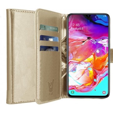 Samsung Galaxy A70 Hoesje - Book Case Portemonnee - iCall - Goud