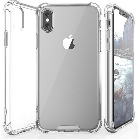 Schokbestendig TPU telefoonhoesje voor iPhone X / iPhone 10 Met Versterkde Rand (Shockproof) - Transparant
