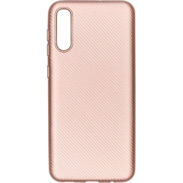 Carbon Softcase Backcover Samsung Galaxy A50 / A30s hoesje - Rosé Goud