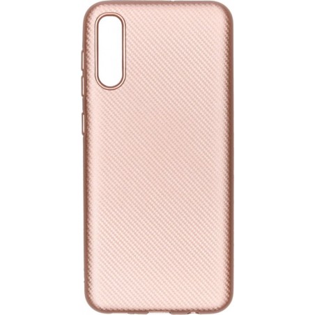 Carbon Softcase Backcover Samsung Galaxy A50 / A30s hoesje - Rosé Goud