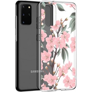 iMoshion Design voor de Samsung Galaxy S20 Plus hoesje - Bloem - Roze / Groen