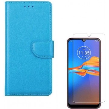 Samsung Galaxy A21 Portemonnee hoesje Turquoise met 2 stuks Glas Screen protector