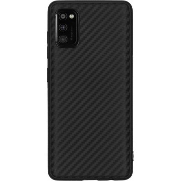 Carbon Softcase Backcover Samsung Galaxy A41 hoesje - Zwart