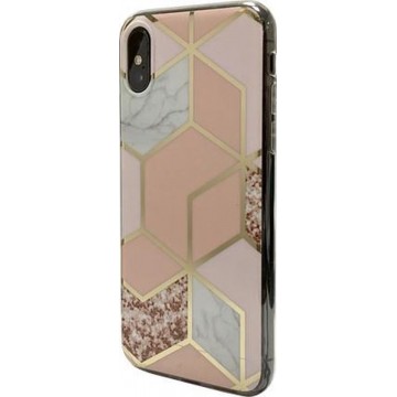 Trendy Fashion Cover iPhone XS Max Marble Pink