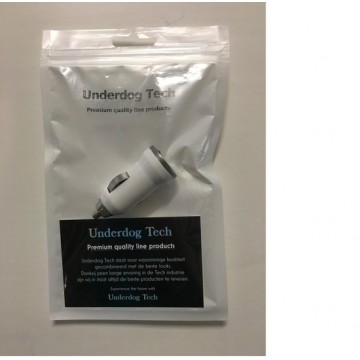 USB Autolader Universeel Wit. 12/24V -5V 1000 mAh. - Underdog Tech