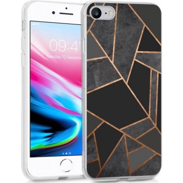 iMoshion Design voor de iPhone SE (2020) / 8 / 7 / 6s hoesje - Grafisch Koper - Zwart / Goud