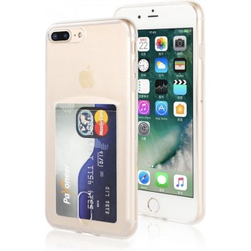 Apple iPhone 7 Plus - 8 Plus Card Backcover | Transparant | Soft TPU | Pasjeshouder | Wallet