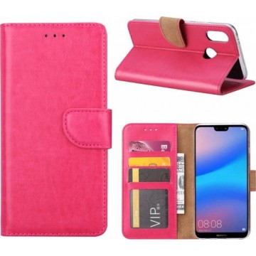 Hoesje voor Huawei P20 Lite Portmeonnee hoesje Pink