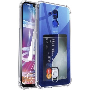 Huawei Mate 20 Lite Card Backcover | Transparant | Soft TPU | Shockproof | Pasjeshouder | Wallet