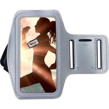 Samsung Galaxy A20 Sportband hoes sport armband hoesje Hardloopband Grijs Pearlycase