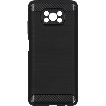 Brushed Backcover Xiaomi Poco X3 hoesje - Zwart