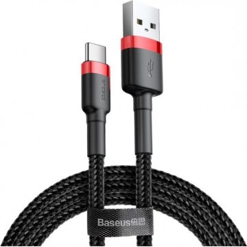 Baseus Gewoven USB-C Fast Charge Kabel 1 Meter Zwart Rood