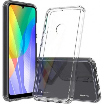 Huawei Y6p 2020 Hoesje Siliconen Case Hoes Shockproof Cover - Transparant