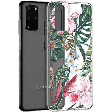 iMoshion Design voor de Samsung Galaxy S20 Plus hoesje - Jungle - Groen / Roze