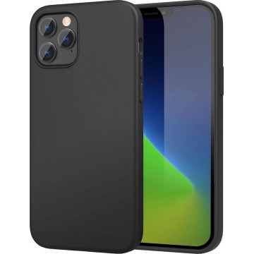 iPhone 12 / iPhone 12 PRO Back Cover hoesje - Zwart Siliconen Back Cover - Matte Coating - Epicmobile
