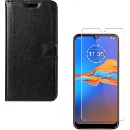 Samsung Galaxy A10S Portemonnee hoesje zwart met 2 stuks Glas Screen protector