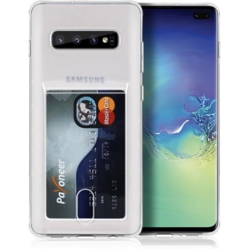 Samsung Galaxy S10 Card Backcover | Transparant | Soft TPU | Shockproof | Pasjeshouder | Wallet
