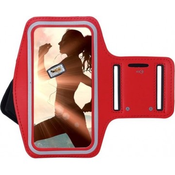 Samsung Galaxy S20 Ultra Sportband hoes Sport armband hoesje Hardloopband Rood Pearlycase