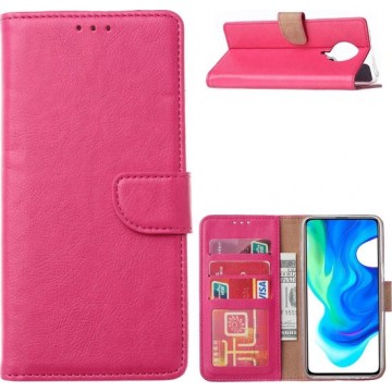 Xiaomi Poco X3 Hoesje met stand  portemonnee book case Pasjeshouder wallet - Pink