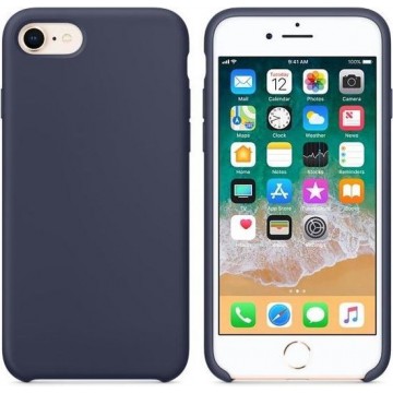 Hoogwaardige iPhone 8 / 7 Silicone Case Cover Hoes Donkerblauw (Midnight Blue)