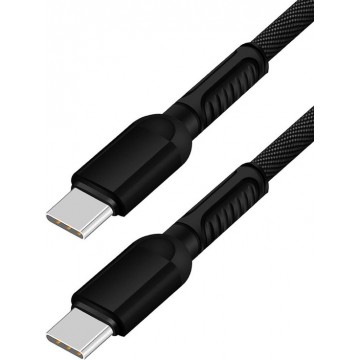USB-C naar USB-C Oplaad en Data Kabel Zwart - Type-C naar Type-C kabel - C naar C - USB-C Telefoon Oplaadkabel