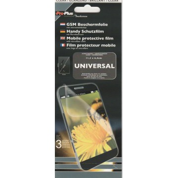 Universeel Display Beschermfolie voor smartphones 11,2 x 6,4 cm 3 stuks Clear / Transparant