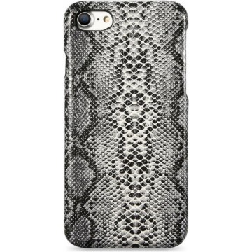Luxe Back Cover voor Apple iPhone 7 - iPhone 8 met Slangen Print - Zwart - Extra Stevige Hard Case - Slangenleer Hoesje