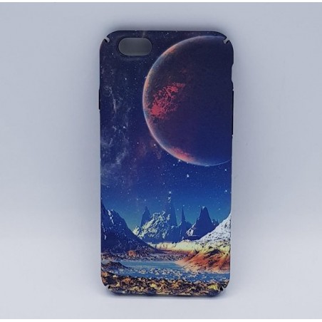 iPhone 6 / 6S – hoes, cover – TPU – mountains in a red moon