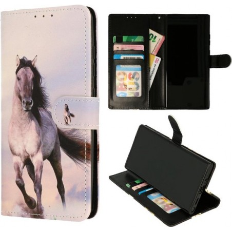 Samsung Galaxy A20S Hoesje met Print - Portemonnee Book Case - Kaarthouder & Magneetlipje - Paard