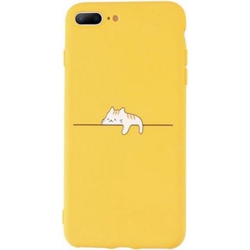 iPhone 7 Plus/8 Plus hoesje kat geel - iPhone case - telefoonhoesje voor de iPhone