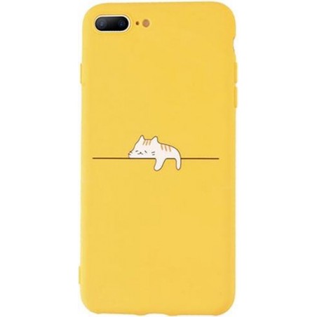 iPhone 7 Plus/8 Plus hoesje kat geel - iPhone case - telefoonhoesje voor de iPhone