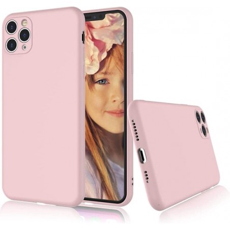 Siliconen hoesje met camera bescherming iPhone 11 Pro Max - roze