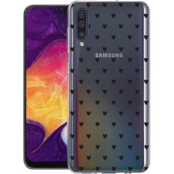 iMoshion Design voor de Samsung Galaxy A50 / A30s hoesje - Hartjes - Zwart