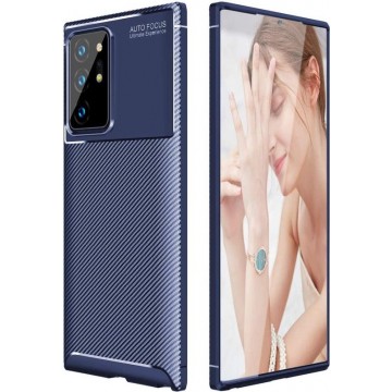 Samsung Galaxy Note 20 Ultra Hoesje Geborsteld TPU Flexibel Blauw